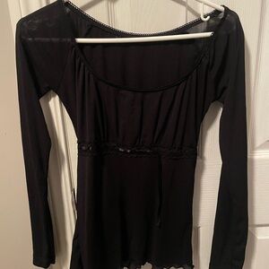 Chic Black Long Sleeve Women's Blouse